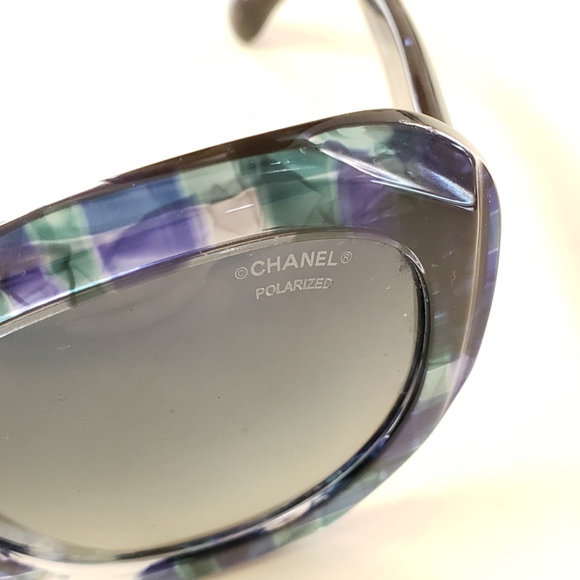 Chanel 100%AUTH Blue Multicolor CC Logo Sunglasses - Picture 4 of 8